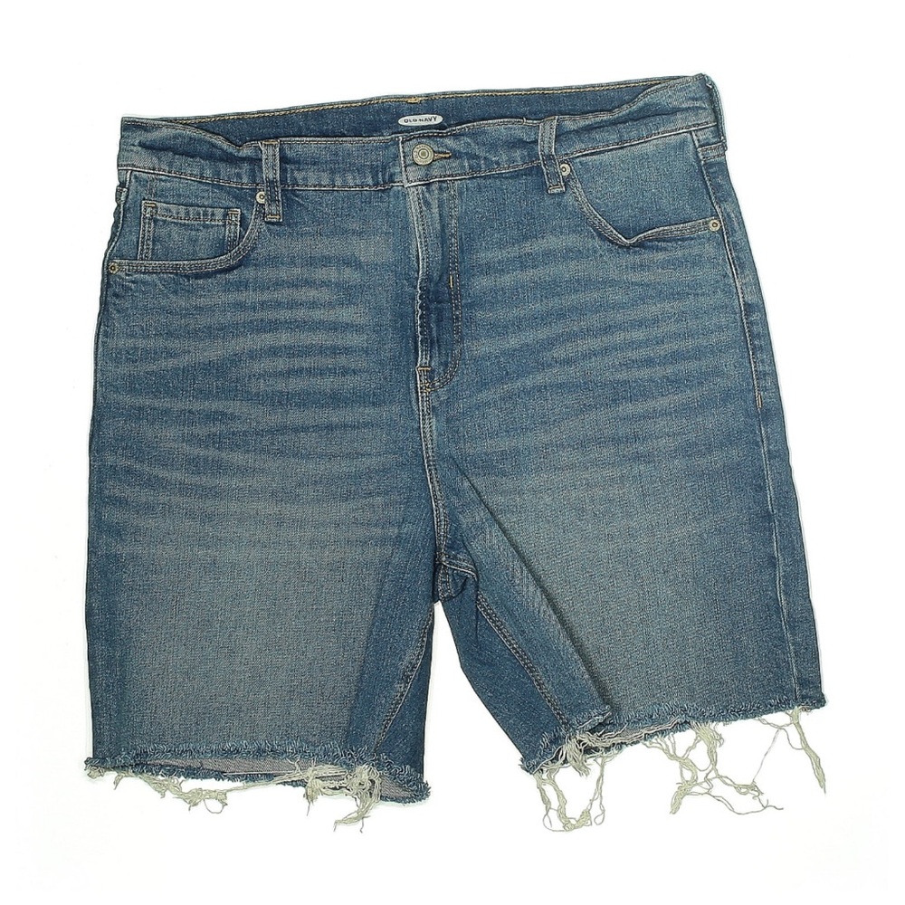 Old Navy 14 Jorts Blue Denim Boyfriend Jean Shorts Bermuda Distressed Frayed